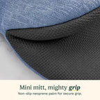 Cuisinart Mini Oven Mitts – 5.5” x 7” Heat-Resistant Kitchen Mitts for Oven with Non-Slip Neoprene Palm, Cotton Filling, and Fabric Loop – Durable Oven Mitt Set for Cooking & Baking (Indigo)