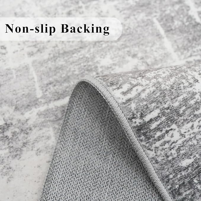 Washable 2x4 Entryway Area Rugs: Non-Slip Abstract Water Resistant Kitchen Rug - Image 3