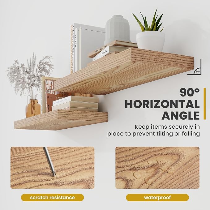 Acovy 24 Inch Floating Shelves, 9.3" Deep Floating Shelf Wall Mounted, Rustic - Image 6