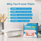 MESS Dissolvable Freezer Labels – 500-Pack – Removable Labels for Containers, Blank Food Storage Stickers, 1x2 in, Bottles, Jars & Freezer Use