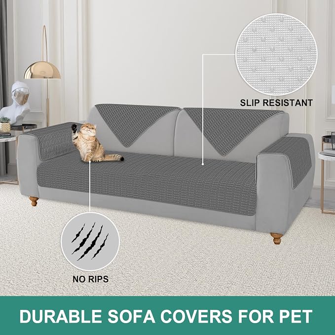 Foxdecor Couch Arm Covers Sofa Arm Cover, Arm Chair Covers Set of 2, Non-Slip - Image 4
