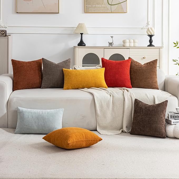 Set of 4 Soft Textured Decorative Throw Pillow Covers 20x20 Inch Cozy Farmhouse - Image 2