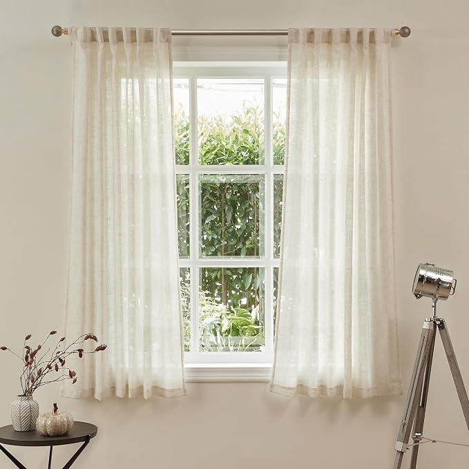 MYSKY HOME Sheer Curtains 63 Inch Length - Image 2