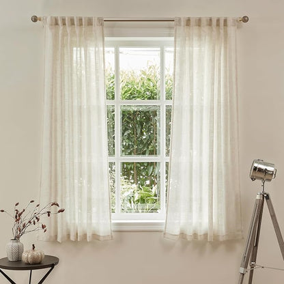 MYSKY HOME Sheer Curtains 63 Inch Length - Image 2