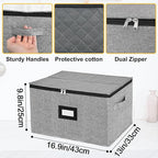 homyfort Wine Glass Storage Box, China Storage Containers with Dividers, Stemware Storage Case Holds 12 Wine Glass or long stem Crystal Glassware with Handles, Hard Shell and Stackable (Grey)