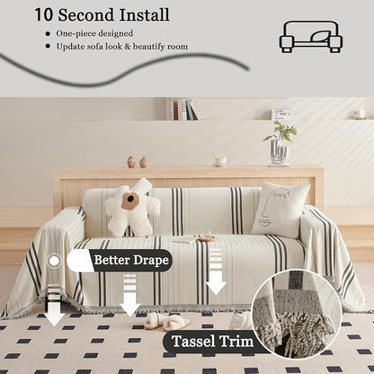 DREAMINGO Couch Cover Reversible Chenille Furniture Protector Sofa Covers - Image 4