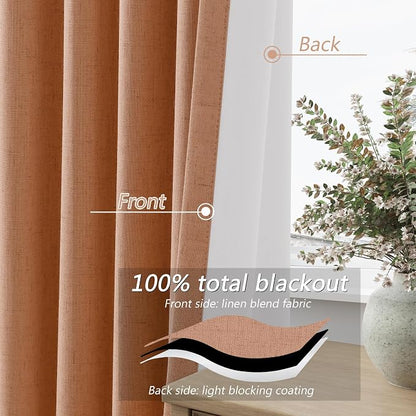 100% Blackout Curtains 90 Inch Length 2 Panels Set - Image 4