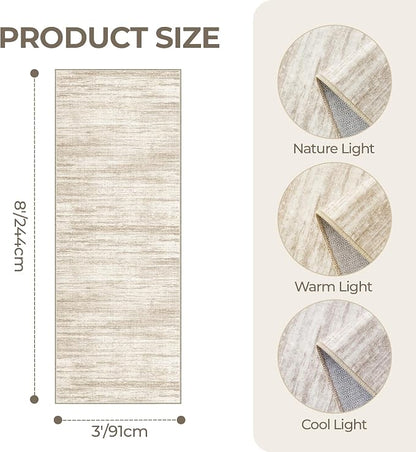 3x8 Runner Rug Non Slip, Washable Hallway Runner Rug, Nursery Room, Soft Runner - Image 2