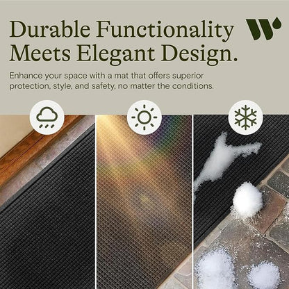 WaterHog Squares Front Door Mat Indoor Outdoor Entrance, All-Weather Mats | - Image 6
