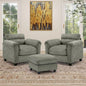 HAOMARKETS Corduroy 3-Piece Sofa Set, Upholstered Ottoman and Accent Chair Sofa by HAOMARKETS