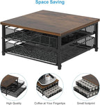 Coffee Pod Holder For Counter, Coffee Pod Drawer for K Cup Storage Drawer Holder, 72 Capacity Pods Storage Organizer Cups Capsule with Sliding Baskets for Coffee Station, Black