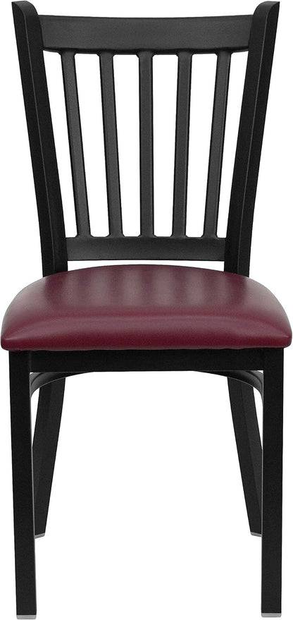 Flash Furniture HERCULES Series Black Vertical Back Metal Restaurant Chair - Image 6