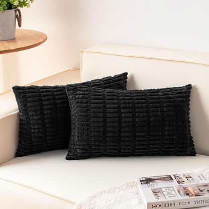Aegero Pack of 2 Corduroy Decorative Throw Pillow Covers 12x24 Inch by Unknown