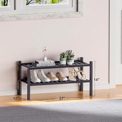 ROMGUAR CRAFT 2 Tier Bamboo Shoe Rack - Image 3