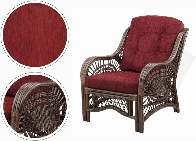 Malibu Lounge Living Accent Armchair Natural Rattan Wicker Handmade Design - Image 3