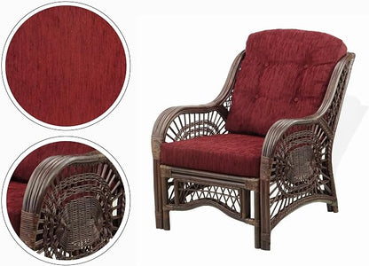 Malibu Lounge Set of 4: 2 Natural Rattan Wicker Chairs, Three-Seater Sofa - Image 4