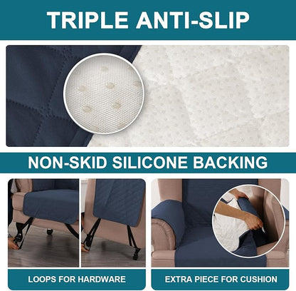 Turquoize 100% Waterproof Wing Chair Cover Wing Armchair Slipcovers Chair Couch - Image 4