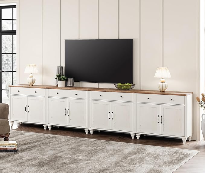 WAMPAT Farmhouse TV Stand for 85 inch TV by WAMPAT