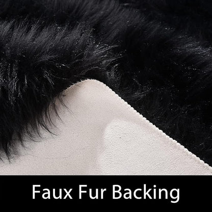 Latepis Black Runner Rugs 2x6 Faux Sheepskin Fur Rug - Image 7