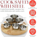 Bellemain One Piece Stainless Steel - Nesting measuring cups for Kitchen for Bakers, Dry - Ml & Oz measuring cup for Liquid, Metal, Set of 6