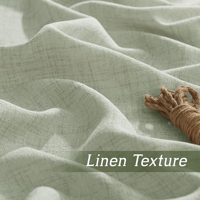 RYB HOME Light Filtering Linen Sheer Curtains 72 inch Long - Image 4