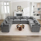 147'' Oversized U Shaped Cloud Sectional Sofa, Chenille Deep Seat Couches by WUTUTUEE