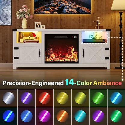 YESHOMY LED Fireplace TV Stand - Image 5