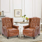 Wingback Recliner Chair with Massage and Heat Tufted PU Leather Push Back by Consofa