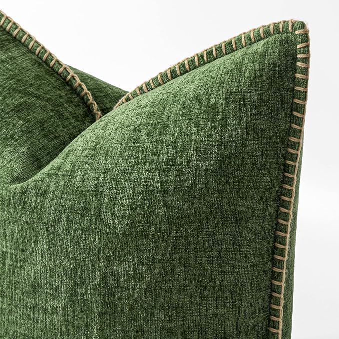 MIULEE Decorative Couch Throw Pillow Covers 16x16 Inch Forest Green 2 Pack | - Image 2