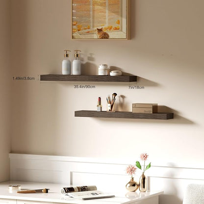 Floating Shelves for Wall, Bathroom Shelves Over Toilet, Wall Shelves & Book - Image 8