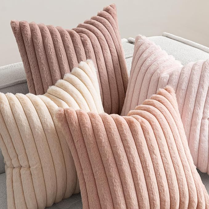 MIULEE Faux Fur Plush Decorative Throw Pillow Covers 16x16, Soft Cute Romantic - Image 5