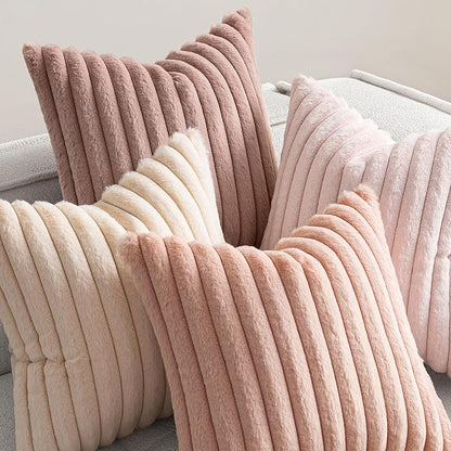 MIULEE Faux Fur Plush Decorative Throw Pillow Covers 20x20, Soft Cute Romantic - Image 5