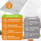 Spring Chef 11.8" x 17" Stainless Steel Cookie Cooling Rack - Oven Safe - Baking Rack for Bacon, BBQ, Jerky, Bread, Pizza, Cake - Fits Half Sheet Roasting Pan - Dishwasher Safe