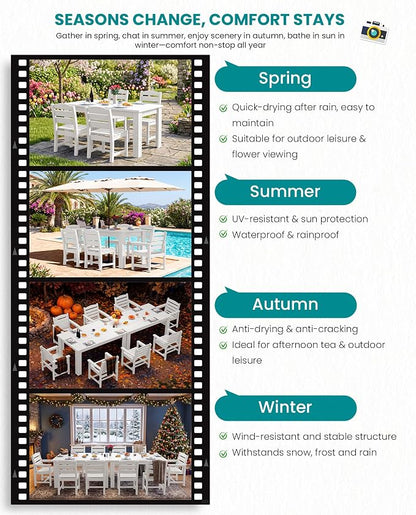 SERWALL Outdoor Dining Set for 8 – HDPE Patio Set - Image 7