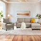 2PCS Sectional Sofa Set with Ottoman, Modern Linen 4 Seater Couch Set with Side by PingLiangHome