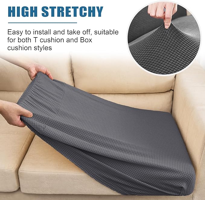 Water Repellent Couch Cushion Cover Loveseat Cover, Stretch Sectional Sofa Seat - Image 6