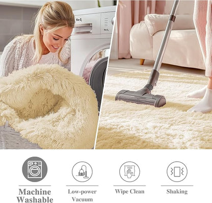 OLANLY Cream Round Rugs for Bedroom - Image 3