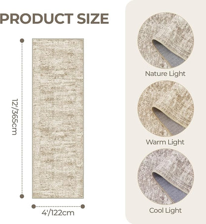 4x12 Runner Rug Non Slip, Washable Hallway Runner Rug, Nursery Room, Soft - Image 2