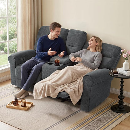 MCombo 78.3" Wall Hugger Power Loveseat Recliner Sofa - Image 2