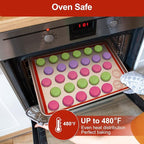Silicone Baking Mat Set of 4, Easy Clean & Non-Stick Food Grade Reusable Baking Mat, Silicon Baking Mats Oven Liner Sheet, Round & Square Cake Mat, Pastry Board Rolling Dough Mats for Macaron Cookie