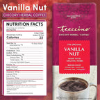 Teeccino Vanilla Nut Chicory Coffee Alternative - 11 Ounce - Ground Herbal Coffee That’s Prebiotic, Caffeine Free & Acid Free, Medium Roast, (Pack of 3)