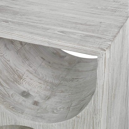 MY SWANKY HOME Elegant Scandi Contemporary Accent Table Solid Wood Distressed - Image 5
