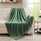 BOURINA Green Throw Blanket 50 x70 Inches Jacquard Argyle Throw Textured Solid by BOURINA