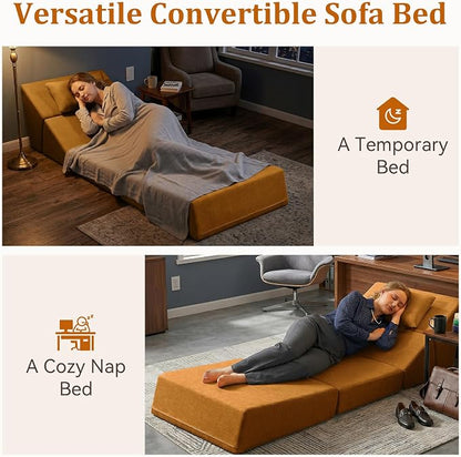 Fold Out Chair Bed, Folding Sofa Bed, 3 in 1 Convertible Sleeper Chair Bed - Image 5