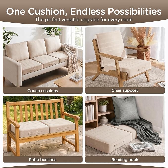 Codi Thick Replacement Couch Cushions, Upholstery Foam - Image 6