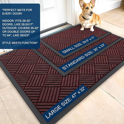 OLANLY Front Door Mat Outside Entrance 33x21, Waterproof Heavy-Duty Doormat | - Image 2