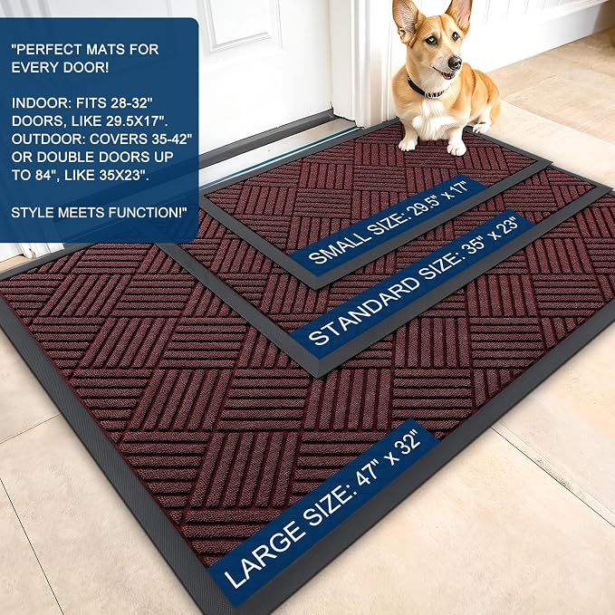 OLANLY Front Door Mat Outside Entrance, Waterproof Heavy-Duty Doormat | 29.5x17 - Image 3