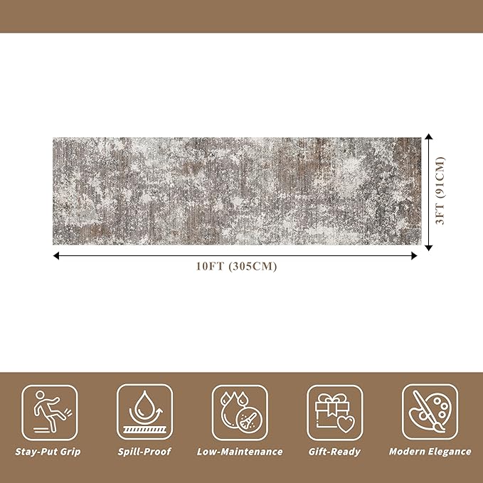 3x10 ft Long Hallway Runner Rug – Non-Slip Washable Kitchen Floor Rug - Image 2