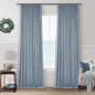 Dusty Blue Linen Black Out 120 Inch Curtains by Twodrapes