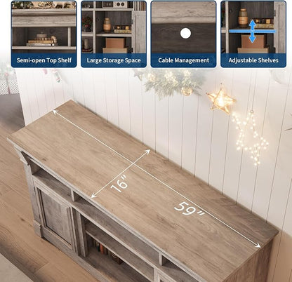 IDEALHOUSE Farmhouse TV Stand for TVs Up to 65", Entertainment Center - Image 5